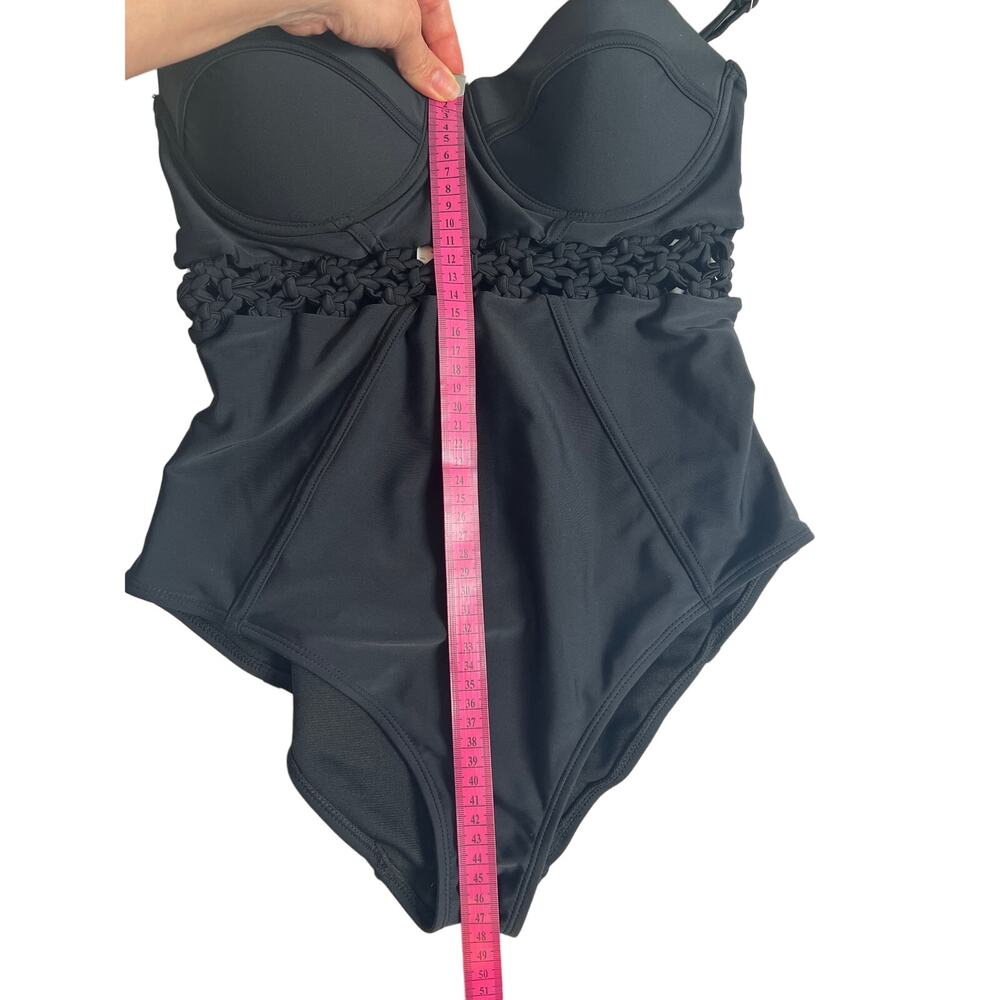 River Island Black One Piece Swimsuit/UK12/US8 - Picture 7 of 9